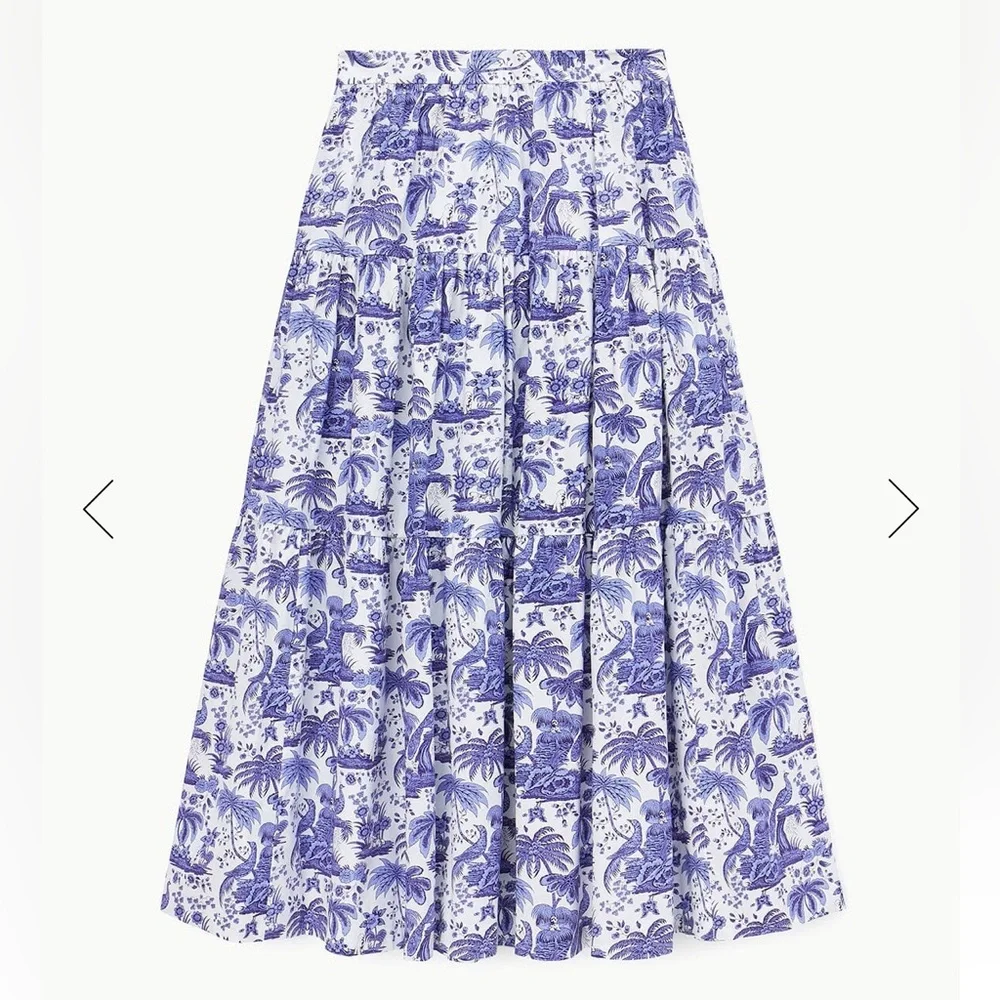 STAUD SEA SEA SKIRT BLUE TOILE size 0 NEW - Picture 5 of 15